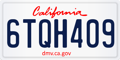 CA license plate 6TQH409