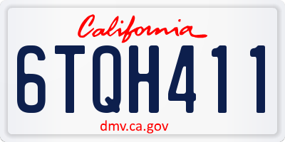 CA license plate 6TQH411