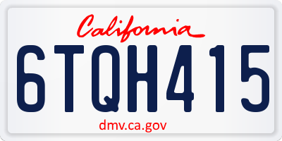 CA license plate 6TQH415