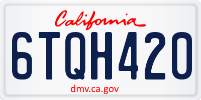 CA license plate 6TQH420