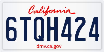 CA license plate 6TQH424