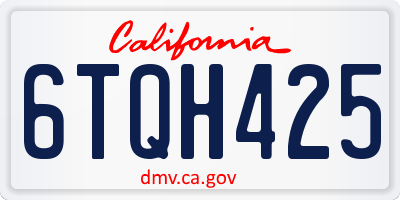 CA license plate 6TQH425