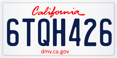 CA license plate 6TQH426