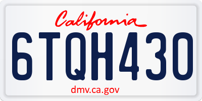 CA license plate 6TQH430