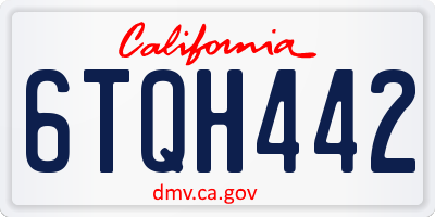 CA license plate 6TQH442