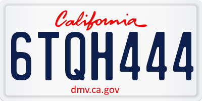 CA license plate 6TQH444