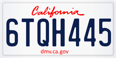 CA license plate 6TQH445