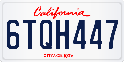 CA license plate 6TQH447