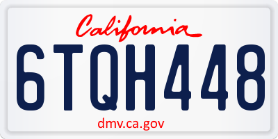 CA license plate 6TQH448