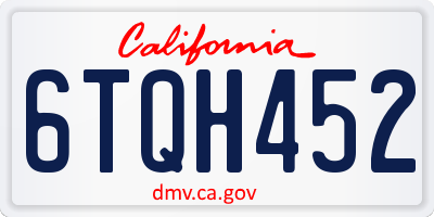 CA license plate 6TQH452