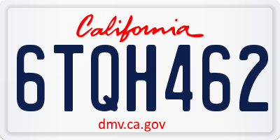 CA license plate 6TQH462