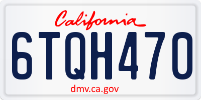 CA license plate 6TQH470