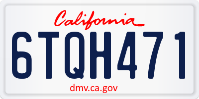 CA license plate 6TQH471