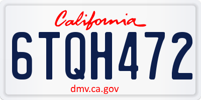 CA license plate 6TQH472