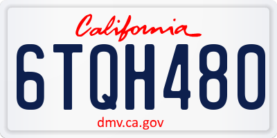 CA license plate 6TQH480