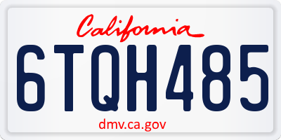 CA license plate 6TQH485