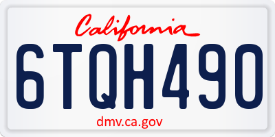 CA license plate 6TQH490