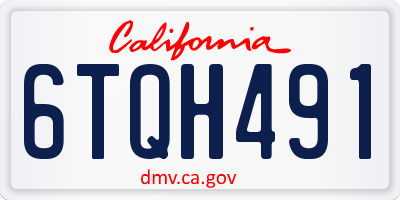 CA license plate 6TQH491