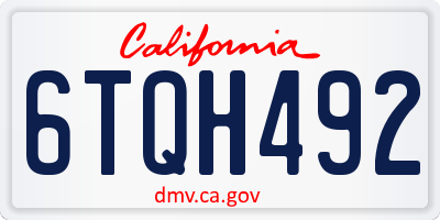 CA license plate 6TQH492