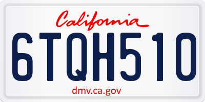 CA license plate 6TQH510