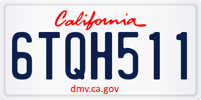 CA license plate 6TQH511