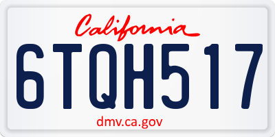 CA license plate 6TQH517