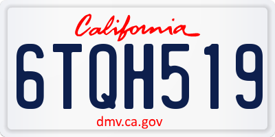 CA license plate 6TQH519