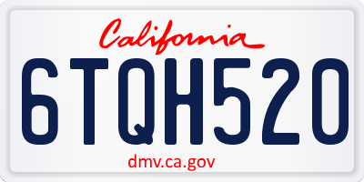 CA license plate 6TQH520