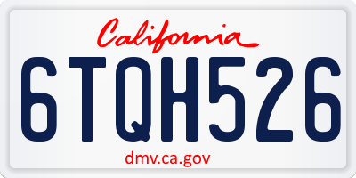 CA license plate 6TQH526