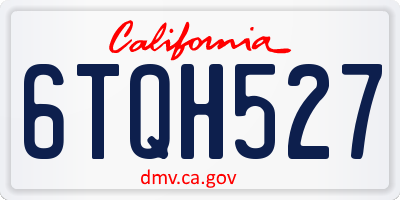 CA license plate 6TQH527