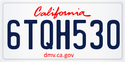 CA license plate 6TQH530