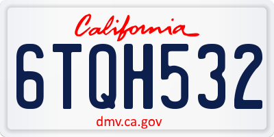 CA license plate 6TQH532