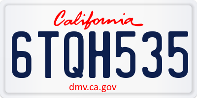 CA license plate 6TQH535