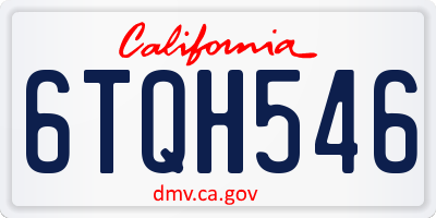 CA license plate 6TQH546