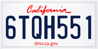 CA license plate 6TQH551