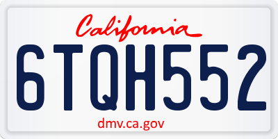 CA license plate 6TQH552