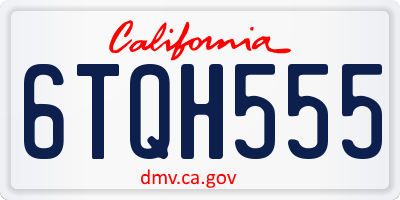 CA license plate 6TQH555