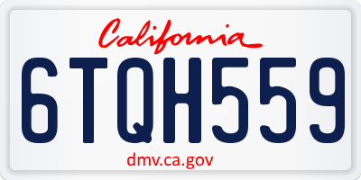 CA license plate 6TQH559