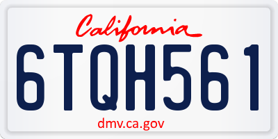 CA license plate 6TQH561