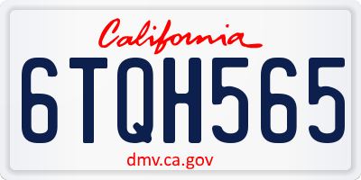 CA license plate 6TQH565