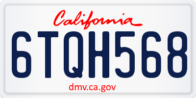 CA license plate 6TQH568