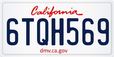 CA license plate 6TQH569