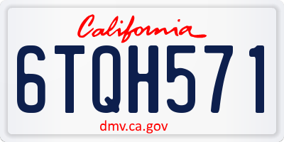 CA license plate 6TQH571