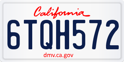 CA license plate 6TQH572