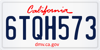 CA license plate 6TQH573