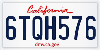 CA license plate 6TQH576