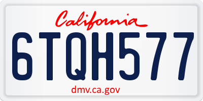 CA license plate 6TQH577