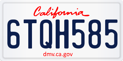 CA license plate 6TQH585