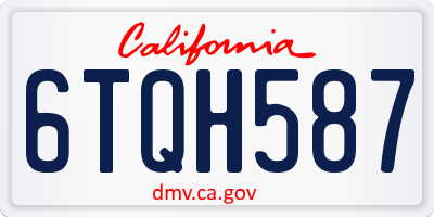 CA license plate 6TQH587