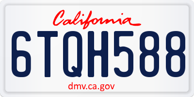 CA license plate 6TQH588